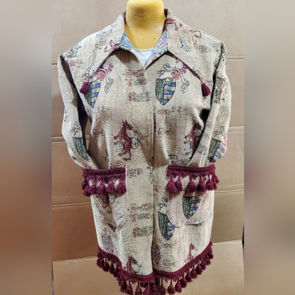 Gorgeous one of a kind Homemade vintage 1970s tapestry overcoat.